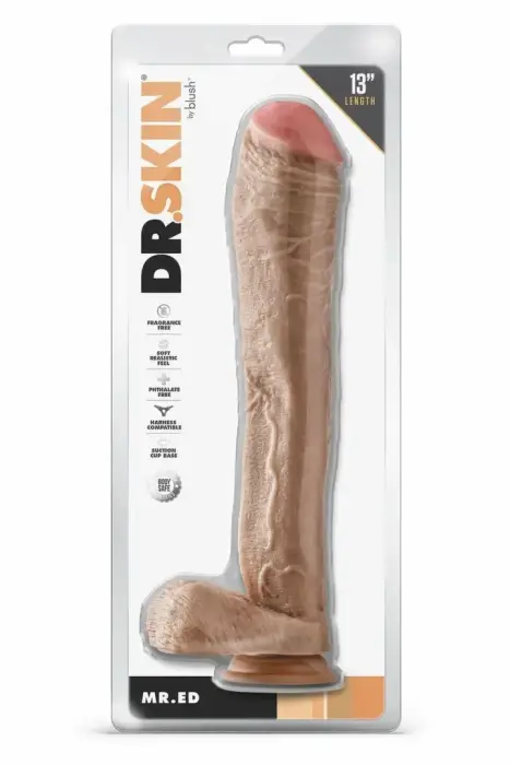 DR. SKIN Mr. Ed – extra-large PVC dildo with suction base – beige – 33 cm