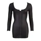 Black Mini Dress with Glitter Zip and Long Sleeves – S — Photo 4