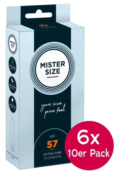 Mister Size ypač ploni prezervatyvai – 57 mm – 60 vnt.