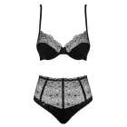 Obsessive Sharlotte divdaļīgs apakšveļas komplekts – melns – L/XL — Foto 5