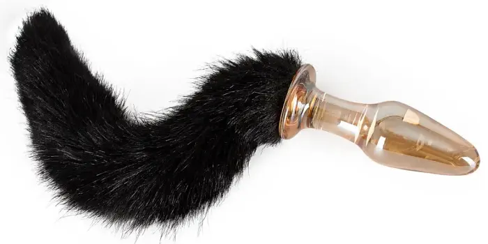 Stiklinis kištukas su uodega – 12 cm (4.7″) – Skaidrus Photo