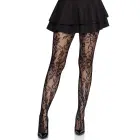 Leg Avenue Seamless Floral Lace Pantyhose – Black – One Size — Photo 1
