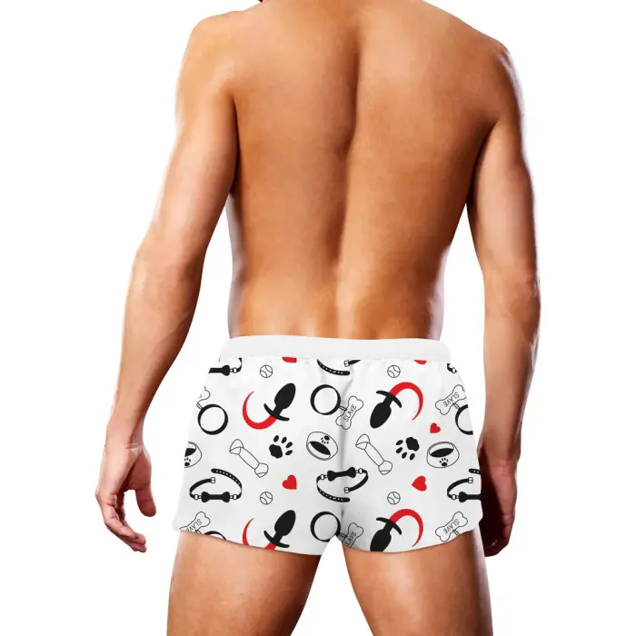 Prowler Puppie Print peldšorti – melns/balts/sarkans – M