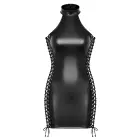Noir Handmade – halterkaelusega paljaste õlgadega powerwetlook-minikleit külgpaeltega – must – M — Foto 7