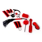 BDSM Starters Kit bondage set – 10 pcs – black/red — Photo 1