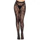 Leg Avenue Seamless Floral Lace Pantyhose – Black – One Size — Photo 5