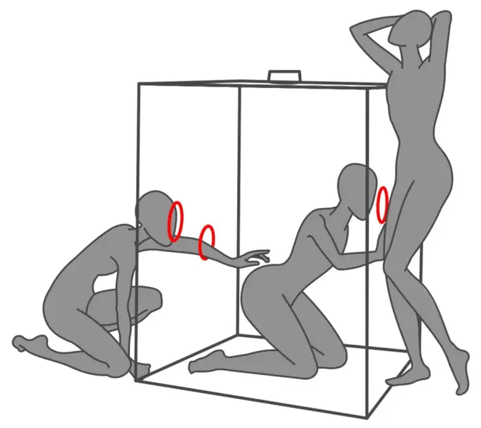 Secret Dome Scandale BDSM rotaļu kaste – melna un sarkana Foto 14