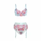 SUBBLIME 957650 Pink Floral Embroidered Bra & Garter Belt Set – L/XL — Photo 5