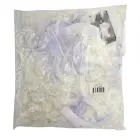 Короткий шифоновый халат Lux с отделкой из перьев – белый – One Size — Фото 7