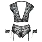 Cottelli BONDAGE Bra and Crotchless Suspender Briefs Set – Black – 3 XL — Photo 7
