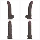 LoveToy Sliding Skin Pro II – kahekihiline realistlik silikoon-dildo – ihuvärvi – 25,4 cm (10'') — Foto 14