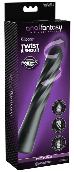 AFE Twist Ecstacy вибрирующий анальный вибратор – 24.1 cm (9.5″) – Черный