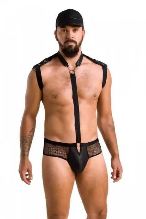 John bodysuit with hat – black – S/M
