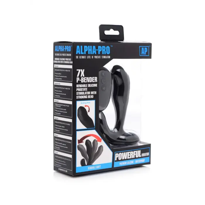 P-Bender - 7 Speed Bendable Prostate Stimulator – 15 cm (5.9″) – Black