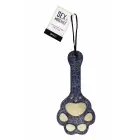 Sportsheets Cougar Paw Paddle – паддл из искусственной кожи с вырезами в форме лапы – тёмно-синий – 28 см — Фото 1