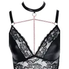Cottelli CURVES Bra & Suspender Briefs 4XL with Removable Chains, Matte & Lace – Black – 4 XL — Photo 6