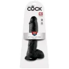 King Cock realistiškas dildo su sėklidėmis ir siurbtuku – 25.4 cm (10″) – juodas — Nuotrauka 1