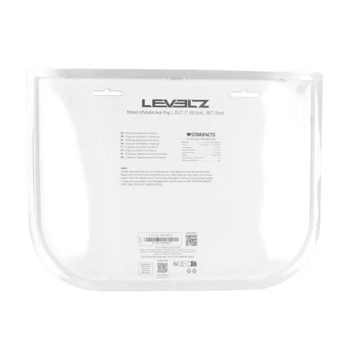 Briaunotas pripučiamas silikoninis analinis kištukas – 15 cm – Juodas Photo