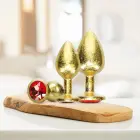 Milan Collection Metal Anal Plug Set – 7 - 10 cm – Gold — Photo 5