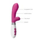 Achilles перезаряжаемый кролик-вибратор – 21 cm (8.3″) – розовый — Фото 6