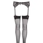 Cottelli LINGERIE – ziedu mežģīņu zeķjosla ar regulējamiem lencēm – melns – izmērs L/XL — Foto 8