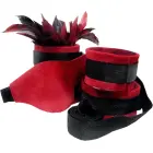 Sportsheets red sensual restraint set – cuffs, connector, blindfold & feather — Photo 1