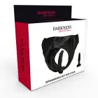 Darkness – PU-nahast strap-on püksid vahetatava dildo ja korgiga – üks suurus — Foto 4