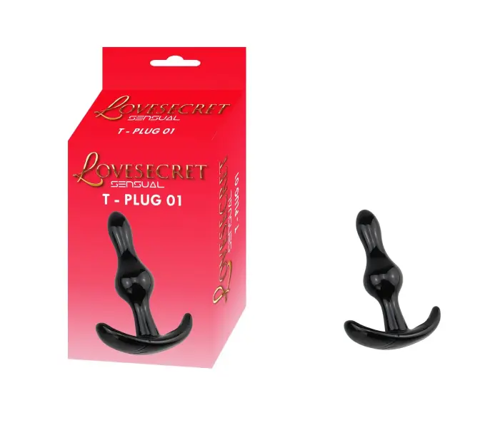 Lovesecret Sensual T-образная анальная пробка 01 – 8.5 cm – Черная
