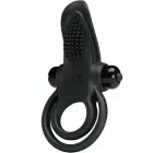 Pretty Love BI-210203 Dual Motor Silicone Intimate Ring – Black — Photo 1