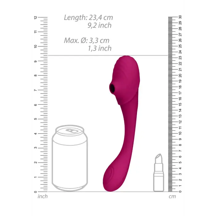 Mirai dubultais pulsa viļņu gaisa viļņu elastīgais vibrators – rozā Foto 9