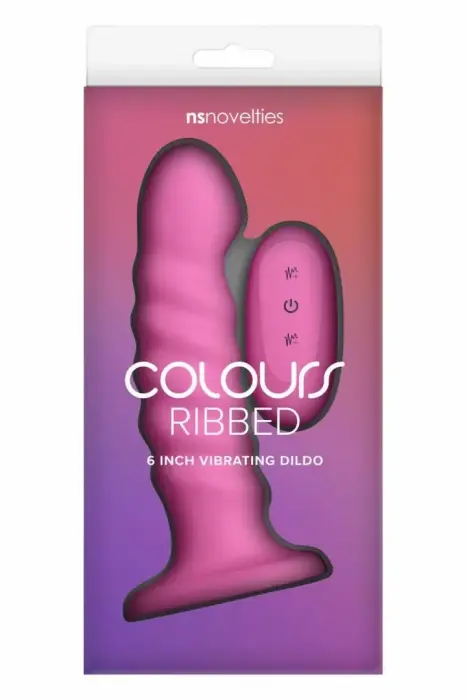 COLOURS Ribbed 6 Inch – вибрирующий силиконовый интимный прибор с пультом – розовый