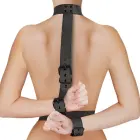 Fetish Submissive Adjustable Vegan Leather Collar & Wrist Restraint Set — Photo 3
