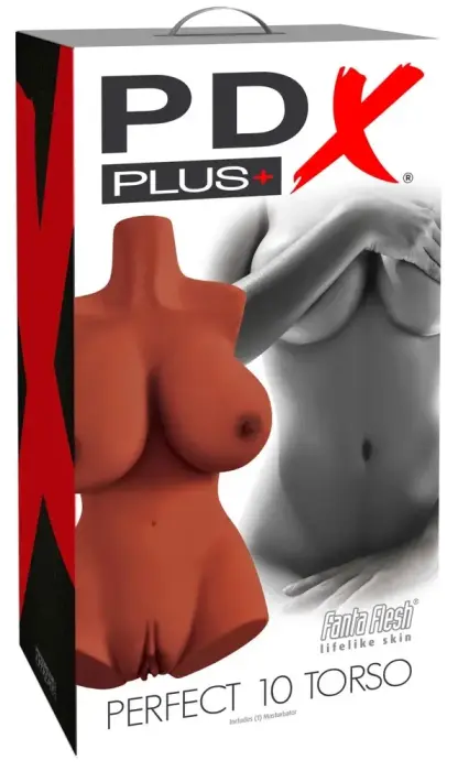 PDX Plus Perfect 10 Torso Brown Anatomical Intimate Machine – 44.5 cm