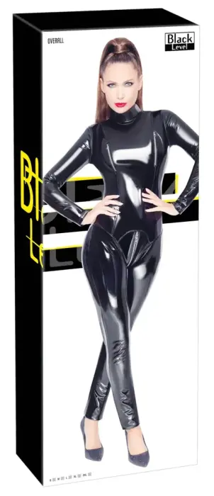 Black Level vinüülist catsuit – must – XL