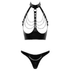 Black Level Vinyl Halter Top Set with Chains and Thong – M — Photo 8