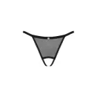 OBS Tanga Thong with Open Crotch and Lace Detail – Black – XL/2XL — Photo 3