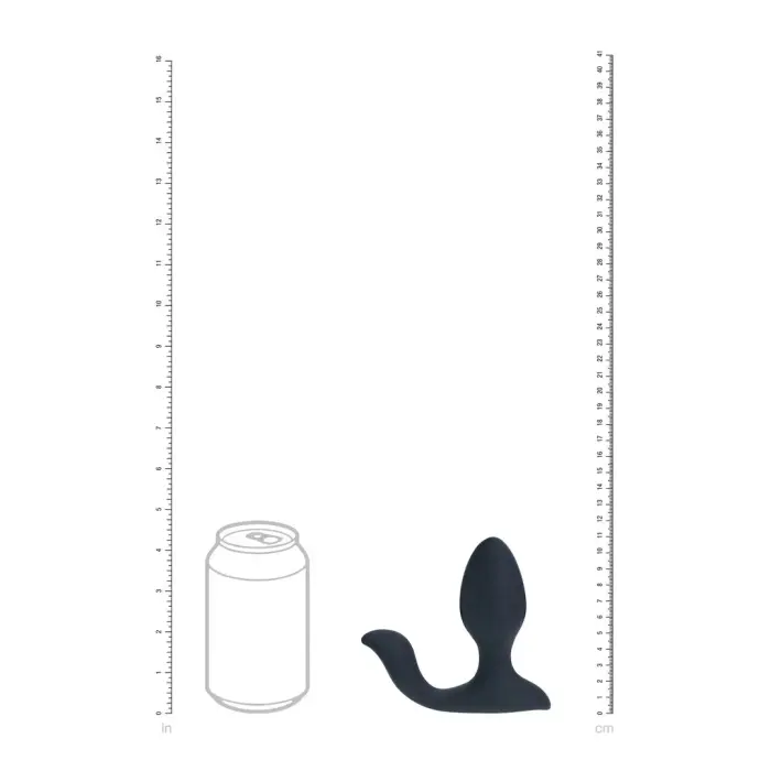 Вибрирующая и вращающаяся силиконовая анальная пробка со стимулятором шариков – Черная Фото num