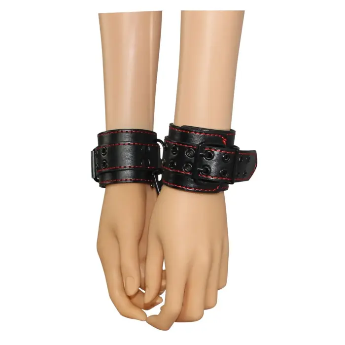 Bondage Fetish Pleasure наручники из искусственной кожи и металла с быстрым замком