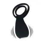 Vibrating Cock and Ball Ring with Paw Stimulator – Black — Photo 1