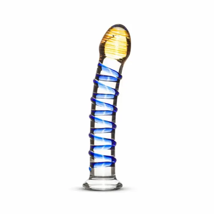 EasyToys Glass Intimate Device No. 1 liekts dildo – 18 cm (7″) – zils