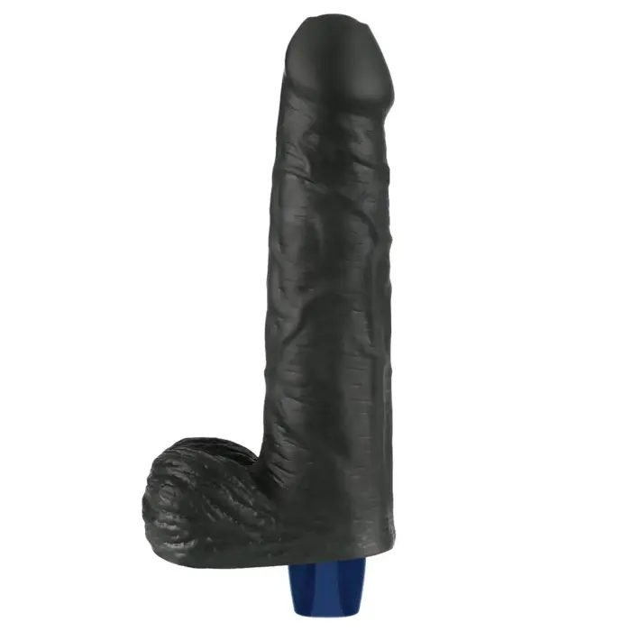 REAL SOFTEE Uzlādējams vibrējošs dildo – 23 cm (9″) – Melns Foto 5