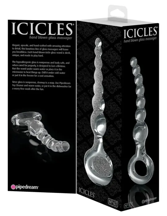 Icicles No. 67 – Curved Anal Beads – 20.5 cm – Clear Photo