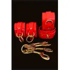 Kinky Diva глянцевый красный набор хог-тай и манжет – искусственная кожа — Фото 2