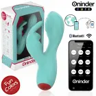 ONINDER Cute Love Bunny Dual Stimulator – 12.5 cm – Turquoise — Photo 1