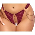 Abierta Fina Open Cup Top and Crotchless Thong Set – Red – XL — Photo 7