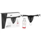 Brazilian Panty Set with Strawberry Lubricant – black — Photo 2