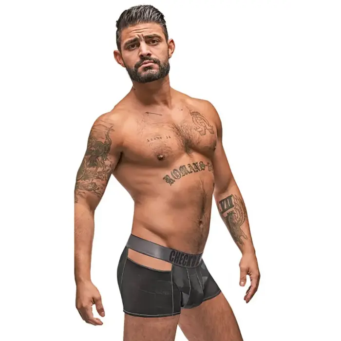 Male Power Cutout Shorts – Black – S