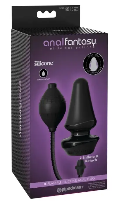 AFE Silicone Inflatable Anal Trainer Plug – 12.4 cm – Black