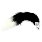 Steel Anal Plug with Fox Tail – S – Black — Photo 4