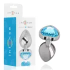 Intense Aluminum Metal пробка S с синим камнем-сердечком – 7 cm – Серебро — Фото 1